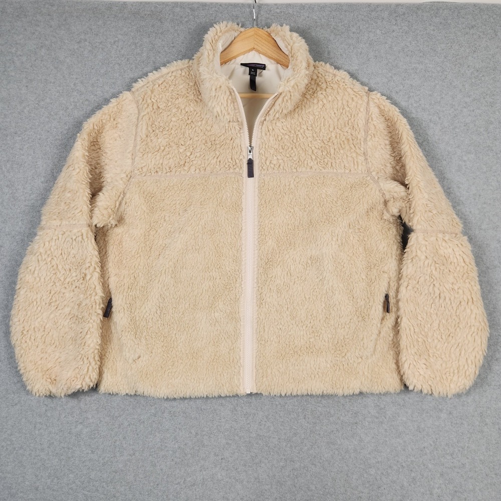 Patagonia Jacket Womens XL Oatmeal Dark Natural Lunar Dusk Deep Pile Sherpa - Picture 1 of 11